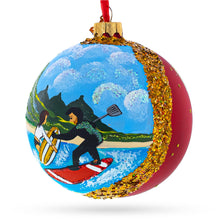 Load image into Gallery viewer, Surfers at Hawaii Beach, USA Glass Ball Christmas Ornament 4 Inches