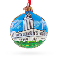 Load image into Gallery viewer, Nebraska State Capitol,  Lincoln, Nebraska, USA Glass Ball Christmas Ornament 3.25 Inches