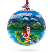 Load image into Gallery viewer, Lake Bled, Slovenia Glass Ball Christmas Ornament 4 Inches