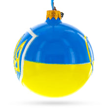 Load image into Gallery viewer, Flag of Ukraine Glass Christmas Ornament 3.25 Inches