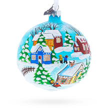 Load image into Gallery viewer, Children Playing in the Winter Village Glass Ball Christmas Ornament 4 Inches