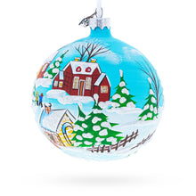 Load image into Gallery viewer, Children Playing in the Winter Village Glass Ball Christmas Ornament 4 Inches