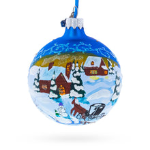 Load image into Gallery viewer, The Couch in the Winter Village Glass Ball Christmas Ornament 3.25 Inches