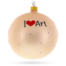 Load image into Gallery viewer, I Love Art Glass Ball Christmas Ornament 4 Inches