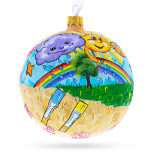 Load image into Gallery viewer, I Love Art Glass Ball Christmas Ornament 4 Inches