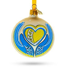 Load image into Gallery viewer, Ukraine in my Heart Glass Ball Christmas Ornament 3.25 Inches