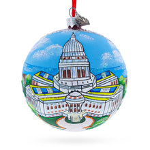 Load image into Gallery viewer, Wisconsin State Capitol, Madison, Wisconsin, USA Glass Ball Christmas Ornament 4 Inches