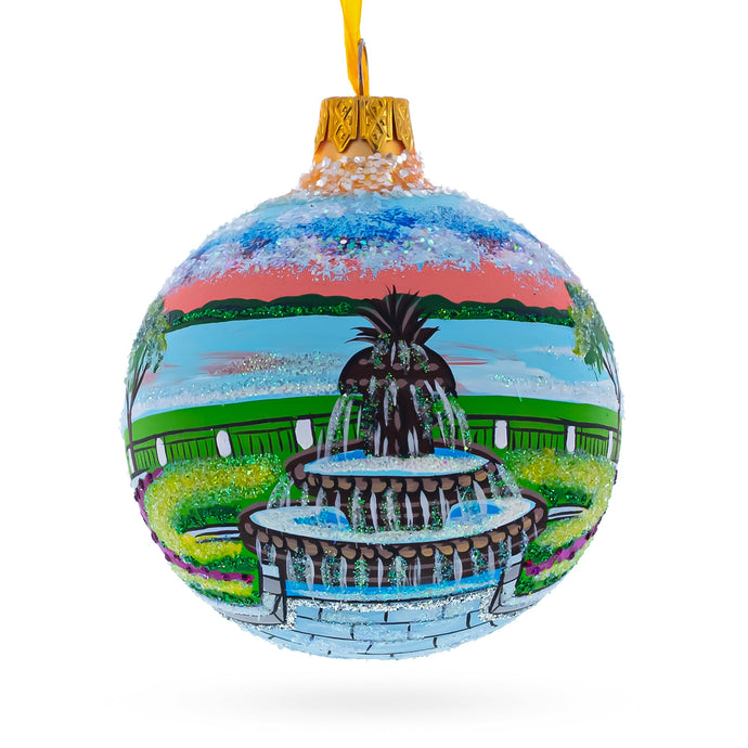Joe Riley Waterfront Park, Charleston, South Carolina, USA Glass Ball Christmas Ornament 3.25 Inches