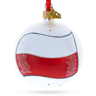Flag of Poland Glass Ball Christmas Ornament