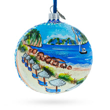 Load image into Gallery viewer, Beach at Ibiza, Spain Glass Ball Christmas Ornament 4 Inches
