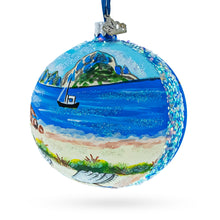 Load image into Gallery viewer, Beach at Ibiza, Spain Glass Ball Christmas Ornament 4 Inches