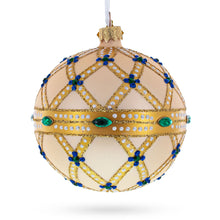 Load image into Gallery viewer, Green Jewels on Champagne Glass Ball Christmas Ornament