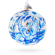 Load image into Gallery viewer, Swans in Daisies Garden Glass Ball Ornament
