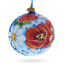 Load image into Gallery viewer, Poppies and Chamomiles Glass Ball Ornament