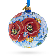 Load image into Gallery viewer, Poppies and Chamomiles Glass Ball Ornament