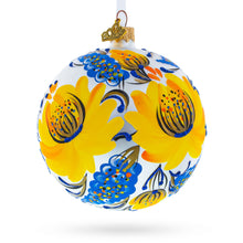 Load image into Gallery viewer, Yellow Adonis Flowers Glass Ball Ornament