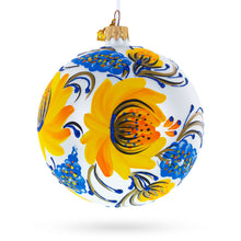 Load image into Gallery viewer, Yellow Adonis Flowers Glass Ball Ornament