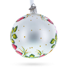 Load image into Gallery viewer, Irises and Cosmeya Flowers Glass Ball Ornament