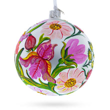 Load image into Gallery viewer, Irises and Cosmeya Flowers Glass Ball Ornament