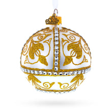 Load image into Gallery viewer, Jeweled Golden Chandelier on Silver Glass Ball Christmas Ornament 3.25 Inches