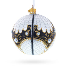 Load image into Gallery viewer, Mother Of Pearl on White Glass Ball Christmas Ornament 4 Inches