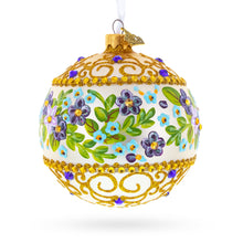 Load image into Gallery viewer, Flowers Swirl Glass Ball Christmas Ornament 4 Inches