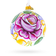 Load image into Gallery viewer, Roses Glass Ball Christmas Ornament 4 Inches
