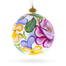 Load image into Gallery viewer, Roses Glass Ball Christmas Ornament 4 Inches