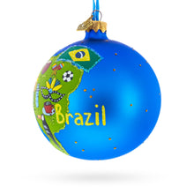 Load image into Gallery viewer, Brazil Landmarks and Symbols Glass Ball Christmas Ornament 4 Inches