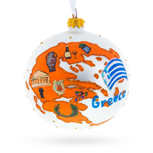 Load image into Gallery viewer, Greece Landmarks and Symbols Glass Ball Christmas Ornament 4 Inches