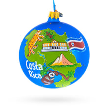 Load image into Gallery viewer, Costa Rica Landmarks and Symbols Glass Ball Christmas Ornament 4 Inches