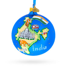 Load image into Gallery viewer, India Landmarks and Symbols Glass Ball Christmas Ornament 4 Inches