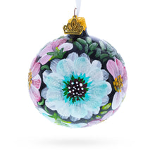 Load image into Gallery viewer, Pink and White Floral Blossoms Glass Ball Christmas Ornament 3.25 Inches