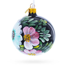 Load image into Gallery viewer, Pink and White Floral Blossoms Glass Ball Christmas Ornament 3.25 Inches