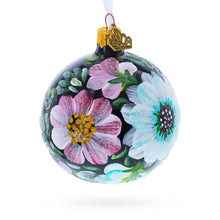 Load image into Gallery viewer, Pink and White Floral Blossoms Glass Ball Christmas Ornament 3.25 Inches