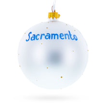 Load image into Gallery viewer, Skyline of Sacramento, California Glass Ball Christmas Ornament 4 Inches