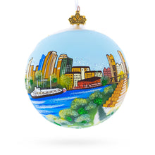 Load image into Gallery viewer, Skyline of Sacramento, California Glass Ball Christmas Ornament 4 Inches