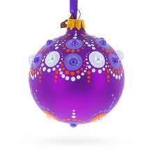 Load image into Gallery viewer, Purple Majesty with Silver Accents Geometric Glass Ball Christmas Ornament 3.25 Inches