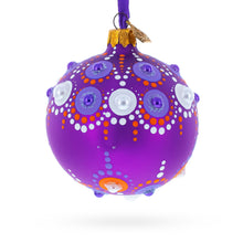 Load image into Gallery viewer, Purple Majesty with Silver Accents Geometric Glass Ball Christmas Ornament 3.25 Inches