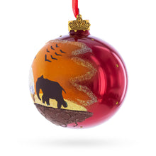 Load image into Gallery viewer, African Sunset with Giraffe and Tree Glass Ball Christmas Ornament 3.25 Inches