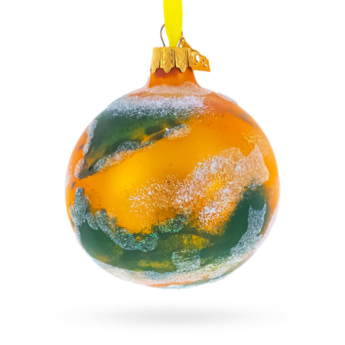 Planet Mars  Glass Ball Christmas Ornament 3.25 Inches
