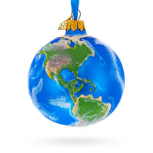 Load image into Gallery viewer, Planet Earth Globe Glass Ball Christmas Ornament 3.25 Inches