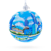 Load image into Gallery viewer, Cityscape of Cleveland, Ohio Glass Ball Christmas Ornament