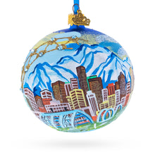 Load image into Gallery viewer, Denver, Colorado Jeweled Glass Ball Christmas Ornament 4 Inches