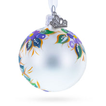 Load image into Gallery viewer, Bird &amp; Floral Design Folk Art Glass ball Ornament 2.4 Inches