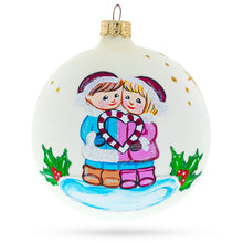 Load image into Gallery viewer, Celebrating Togetherness 'Our First Christmas' Glass Ball Ornament 4 Inches
