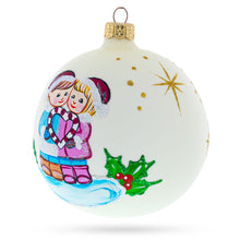 Load image into Gallery viewer, Celebrating Togetherness 'Our First Christmas' Glass Ball Ornament 4 Inches