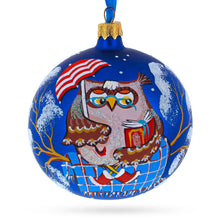 Load image into Gallery viewer, Bird Immersed in a Book Hand-Glass Ball Christmas Ornament 3.25 Inches