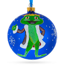 Load image into Gallery viewer, The Frog King Crowned in Splendor Hand-Glass Ball Christmas Ornament 4 Inches