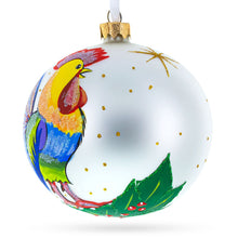 Load image into Gallery viewer, Vivid Rooster Glass Ball Christmas Ornament 3.25 Inches